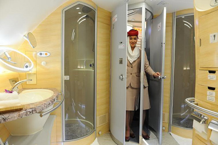 Image: On-board showers on Emirates Airlines